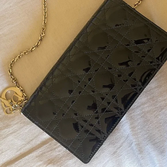 Dior black patent lady dior pouch - Picture 3 of 4